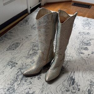 Champagne Gold Rhinestone Cowboy “Western” Boots
